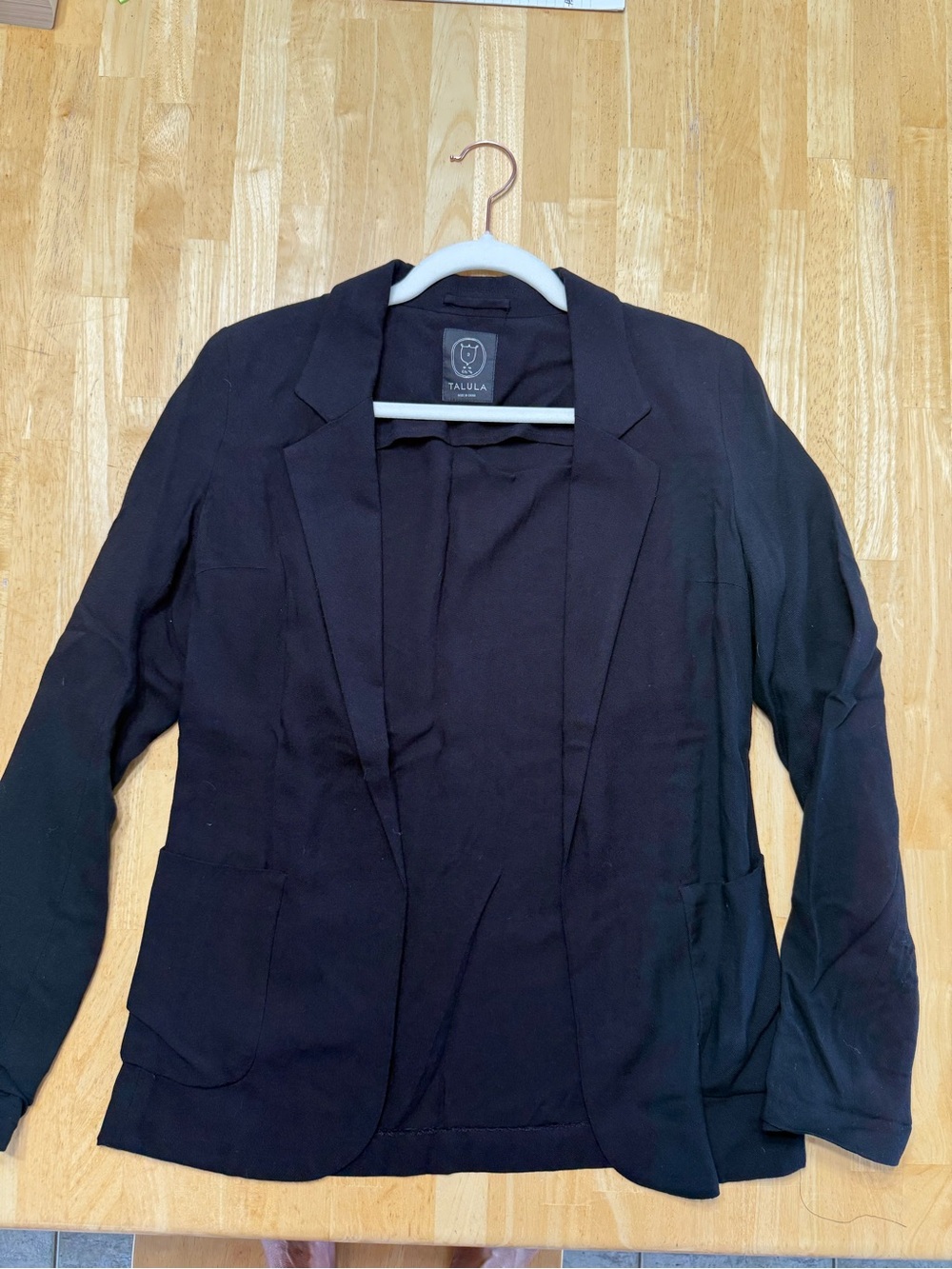 Aritzia Talula Black Open-Front Relaxed Blazer